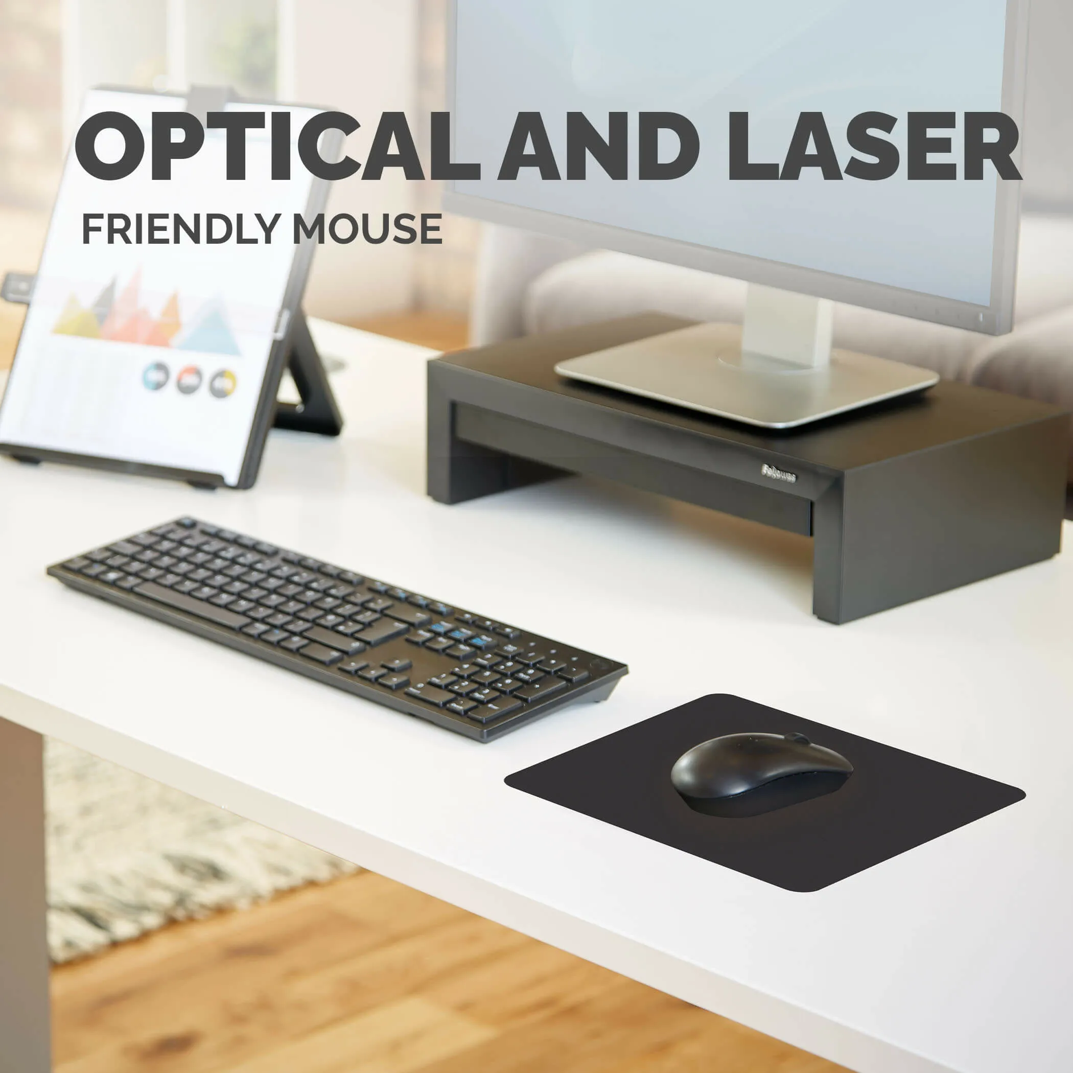 Fellowes Economy - mousepad, 224x186 mm, Black