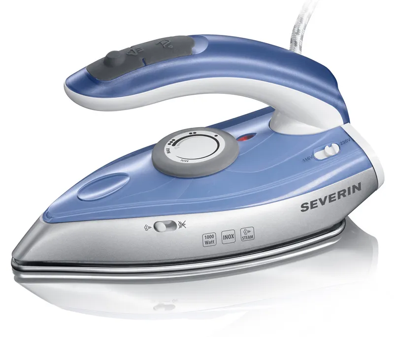 Severin BA 3234 - travel steam iron, Blue, Silver