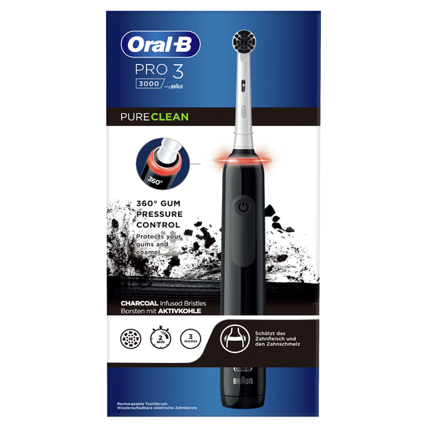 ORAL-B S&Auml;HK&Ouml;HAMMASHARJA PRO3 PRO3000 BLACK. Pro 3 -s&auml;hk&ouml;hammasharjan sulavalinjainen varsi auttaa sinua harjaamaan hammasl&auml;&auml;k&auml;reiden suosittelemalla tavalla. Ha