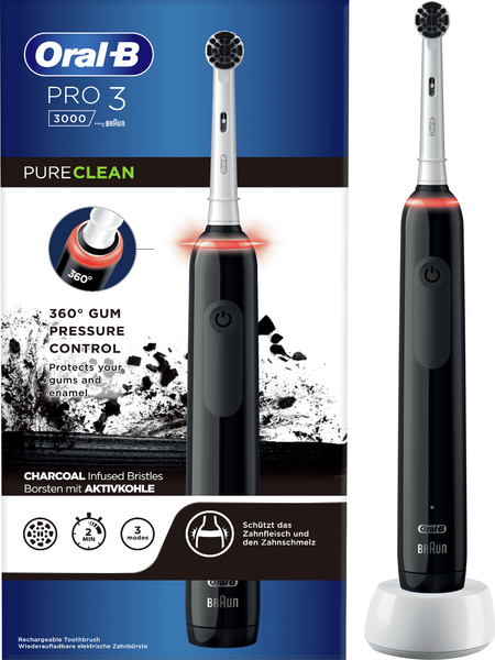 ORAL-B S&Auml;HK&Ouml;HAMMASHARJA PRO3 PRO3000 BLACK. Pro 3 -s&auml;hk&ouml;hammasharjan sulavalinjainen varsi auttaa sinua harjaamaan hammasl&auml;&auml;k&auml;reiden suosittelemalla tavalla. Ha