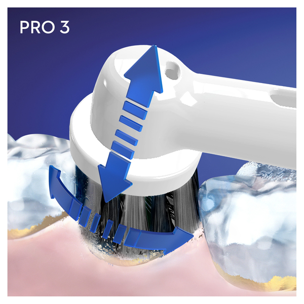 ORAL-B S&Auml;HK&Ouml;HAMMASHARJA PRO3 PRO3000 BLACK. Pro 3 -s&auml;hk&ouml;hammasharjan sulavalinjainen varsi auttaa sinua harjaamaan hammasl&auml;&auml;k&auml;reiden suosittelemalla tavalla. Ha