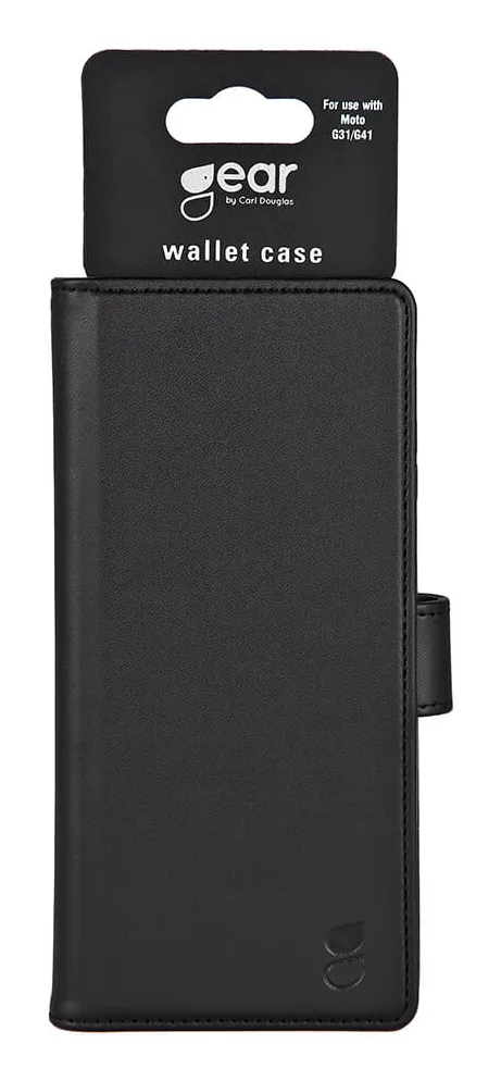 GEAR Wallet, Moto G41 -lompakkokotelo, Musta