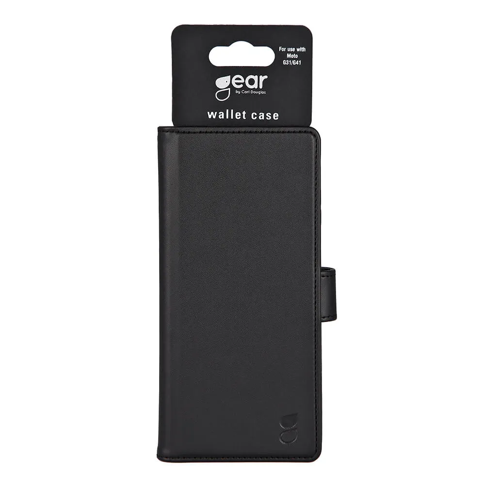 GEAR Wallet, Moto G41 - pl&aring;nboksfodral, Svart