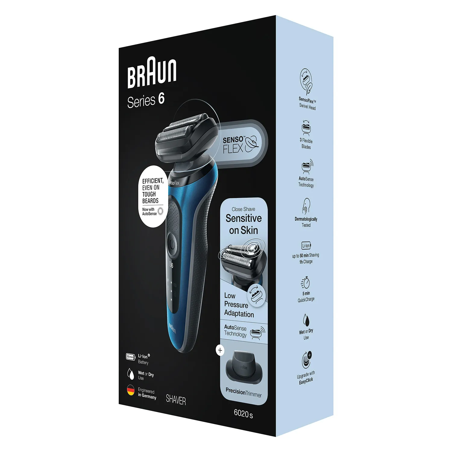Braun Series 6 61-B1200s - shaver, black/blue