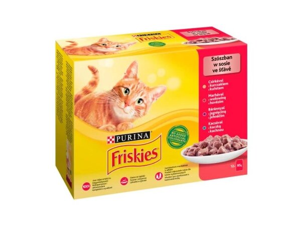 Purina Friskies Mix Meat, Wet food for cats, Adult, 12 x 85g