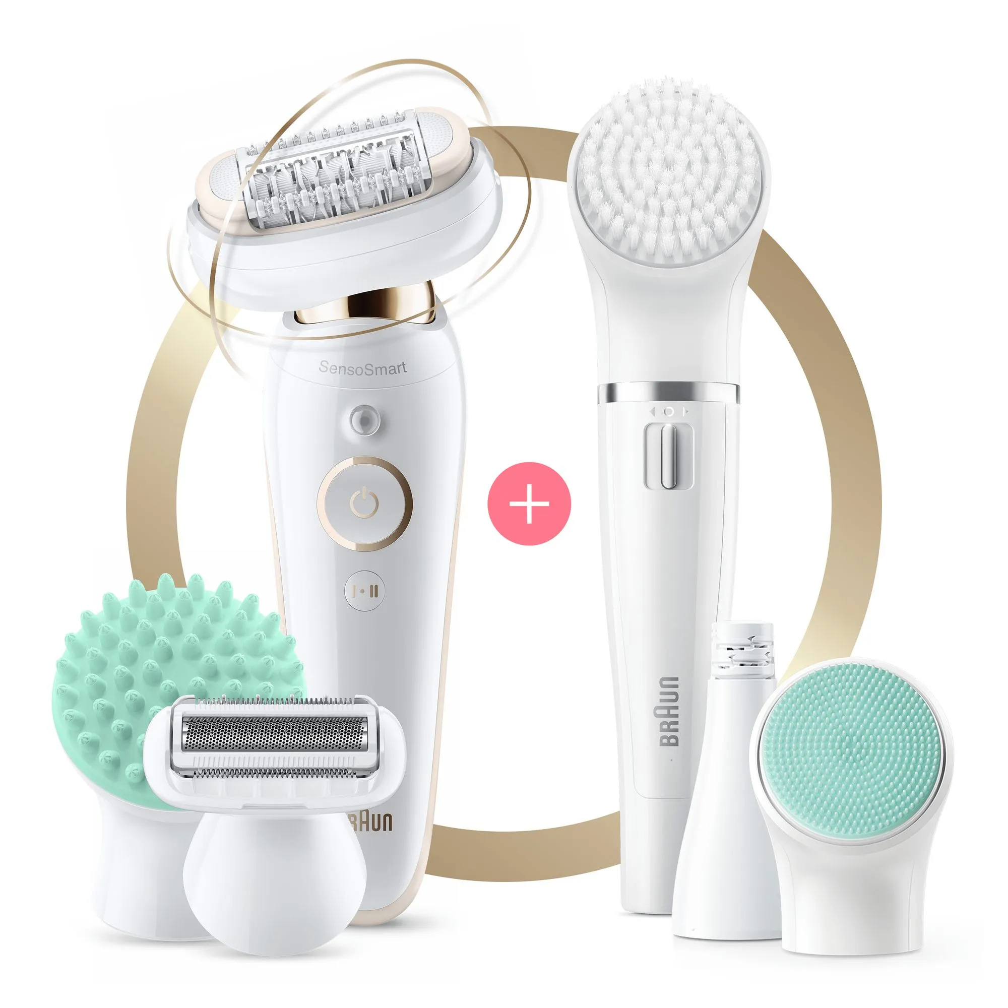 Braun Silk-&eacute;pil 9 Flex 9300 - epilator, white/gold