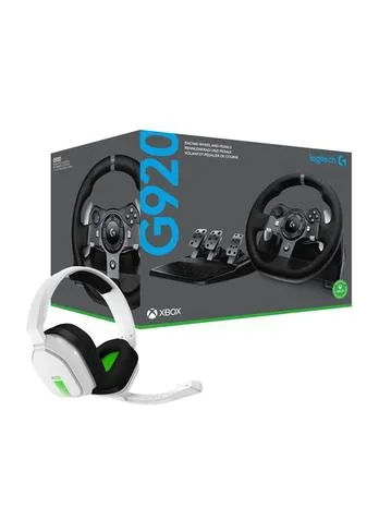G920 Driving Force Racing Wheel + A10 Xbox Headset White