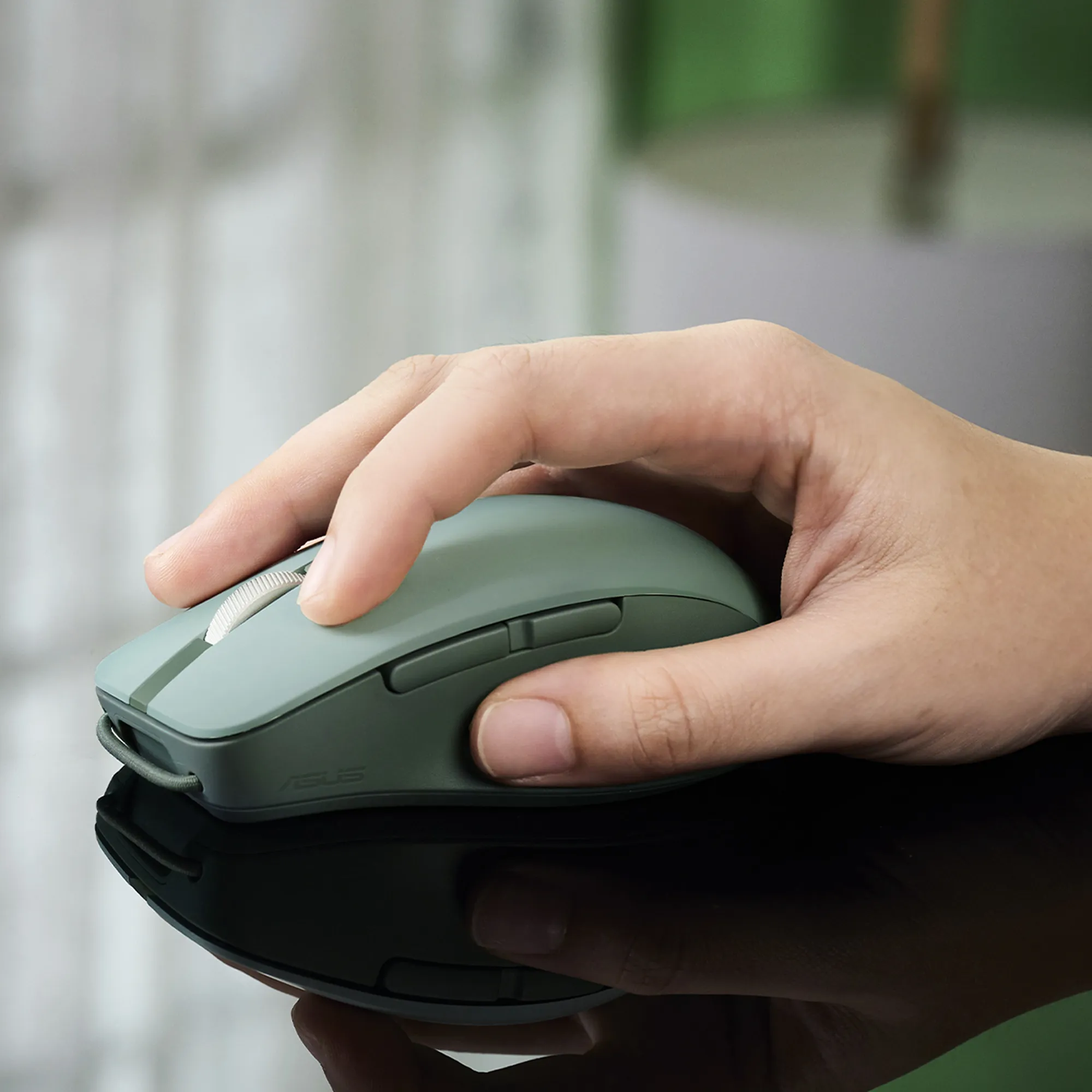 ASUS SmartO Mouse MD200 tr&aring;dl&ouml;s mus, gr&ouml;n