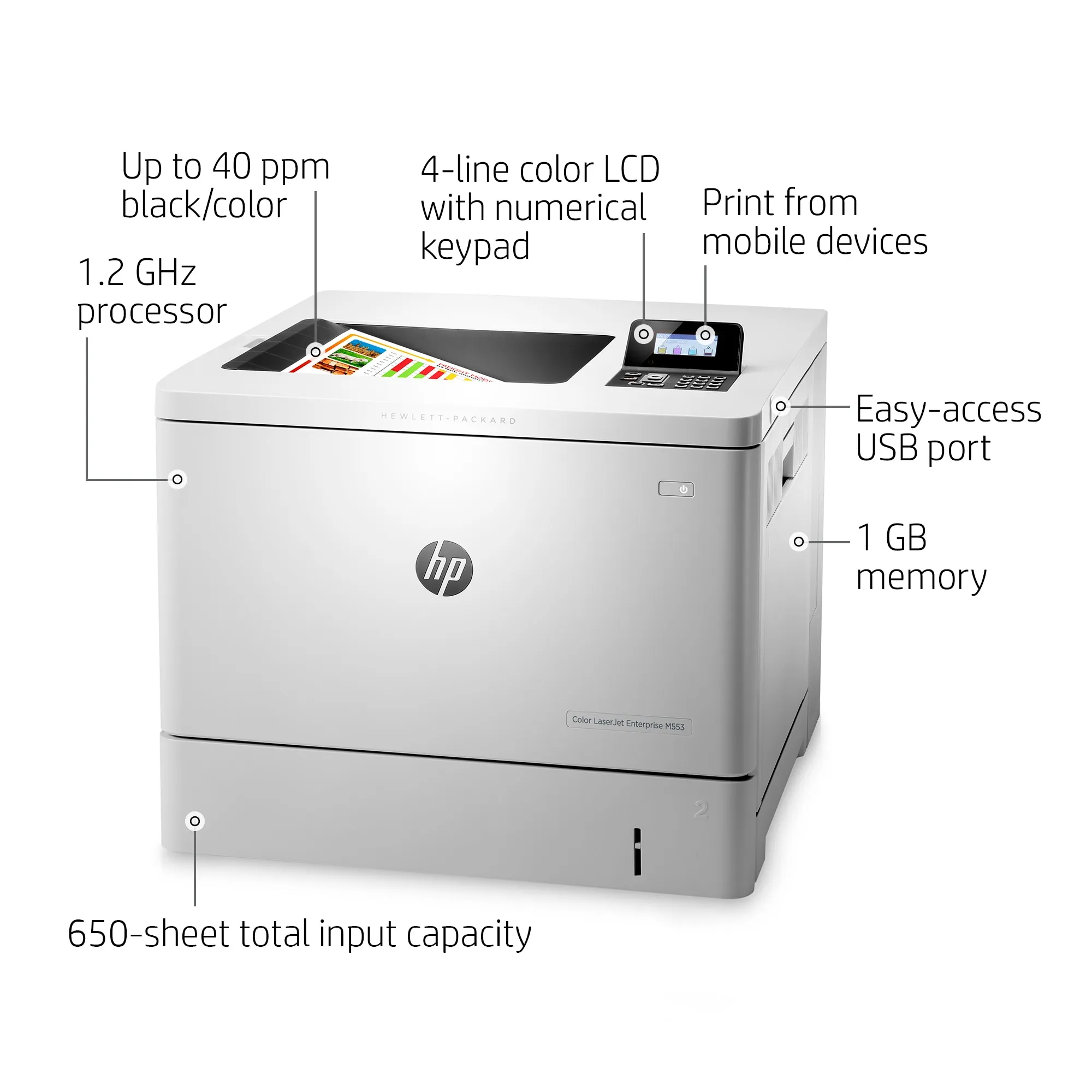 HP Color LaserJet Enterprise M553n LAN, A4 -v&auml;rilasertulostin