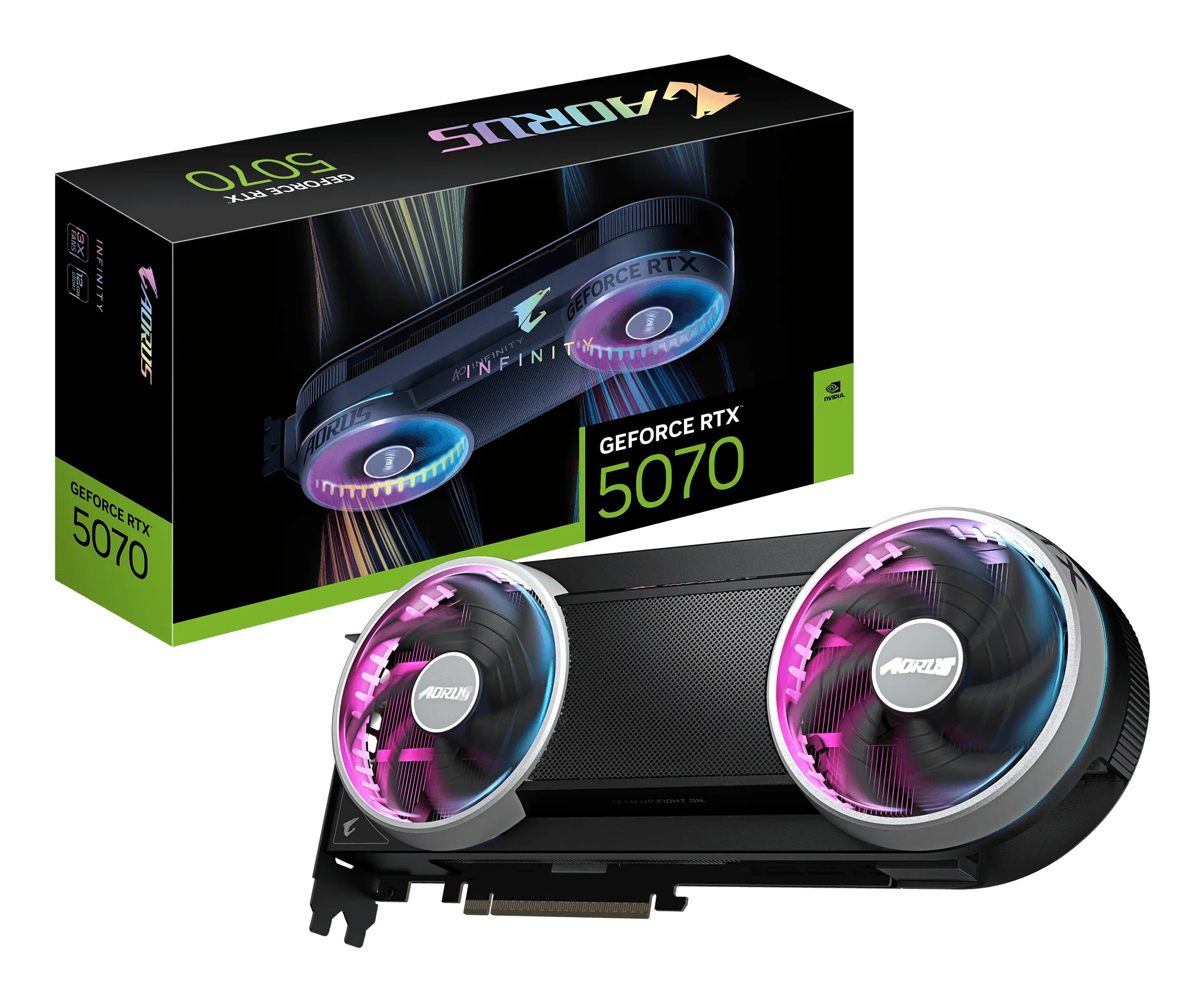 Gigabyte GeForce RTX 5070 AORUS INFINITY OC 12 Gt -n&auml;yt&ouml;nohjain