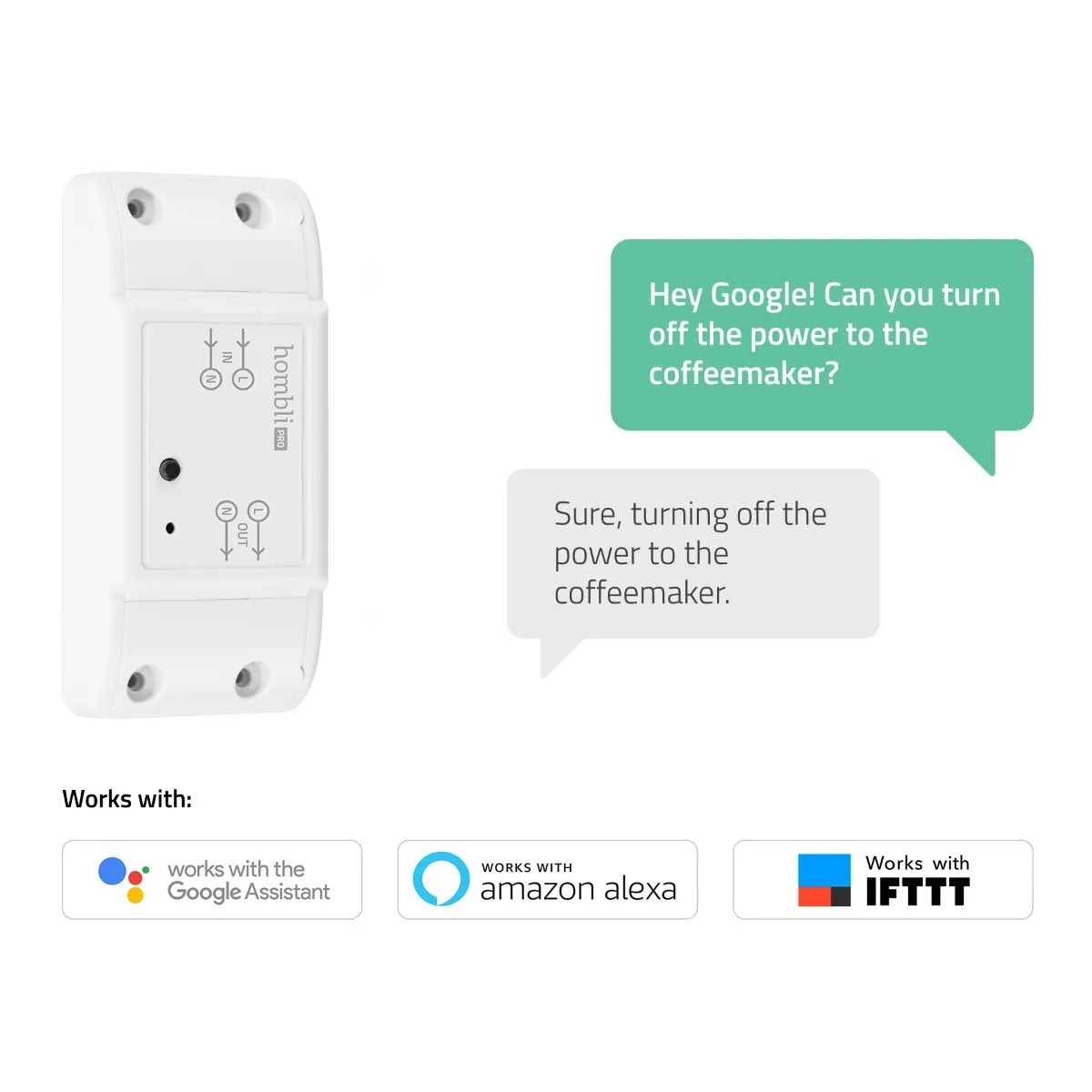 Hombli Smart Switch HBCS-0109 - smart str&ouml;mbrytare, vit