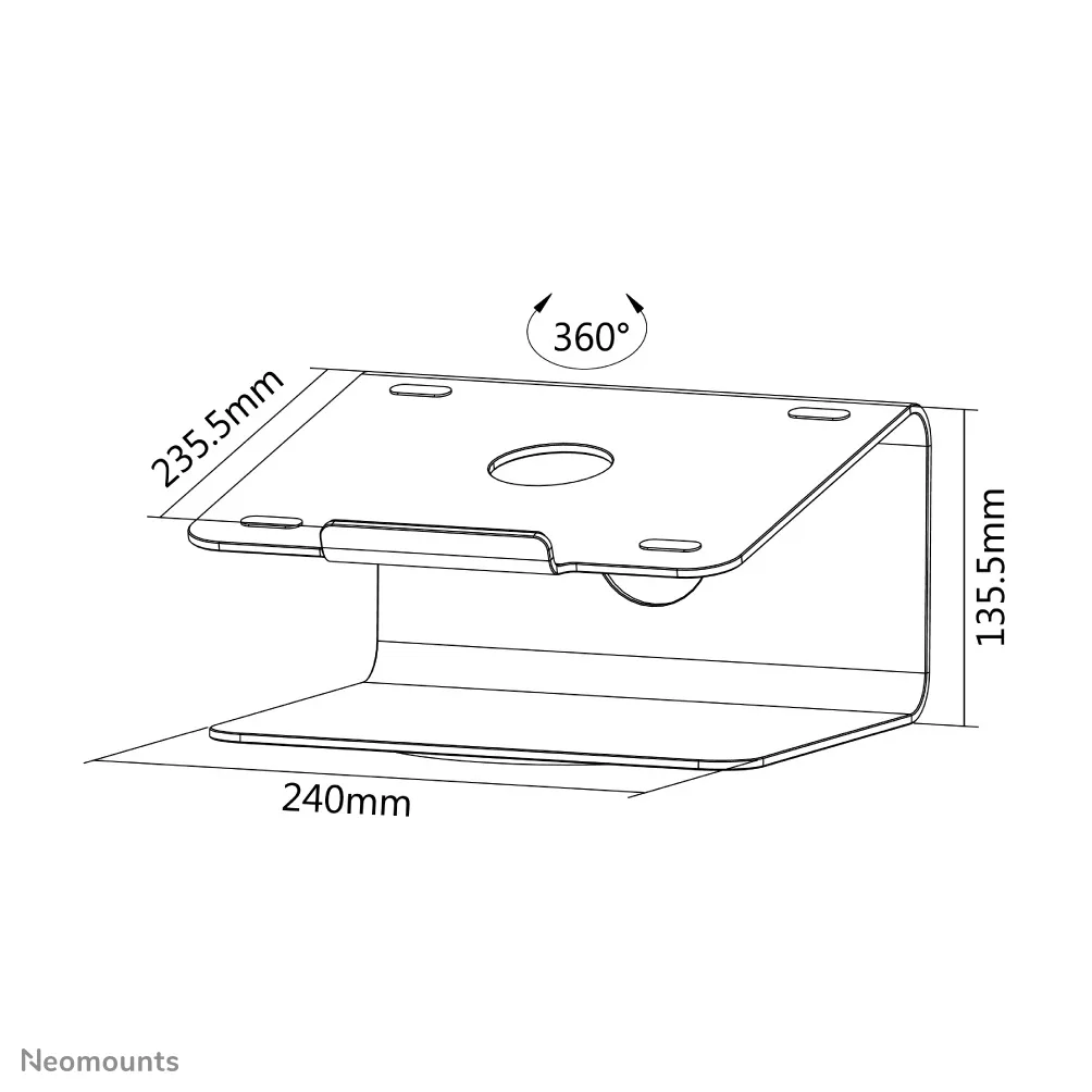 Neomounts by Newstar NSLS050 kannettavan tietokoneen teline 43,2 cm (17&quot;) Hopea