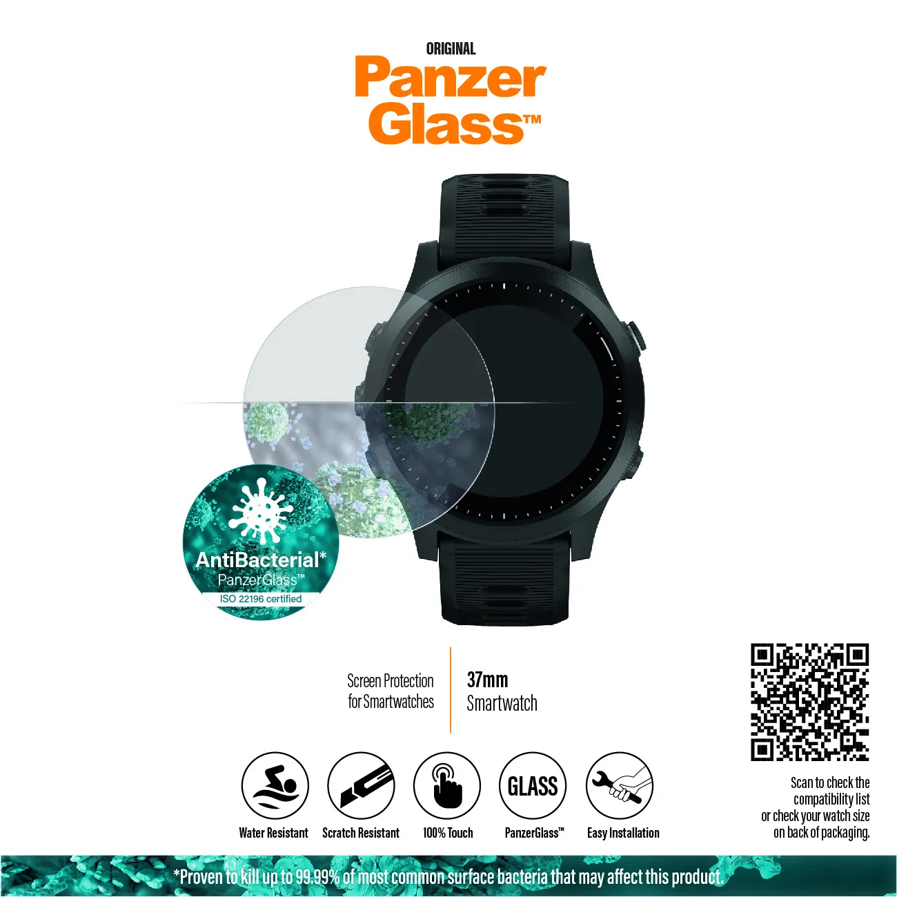 PANZERGLASS SMARTWATCH 37MM GARMIN FENIX 5 PLUS/VIVOMOVE HR