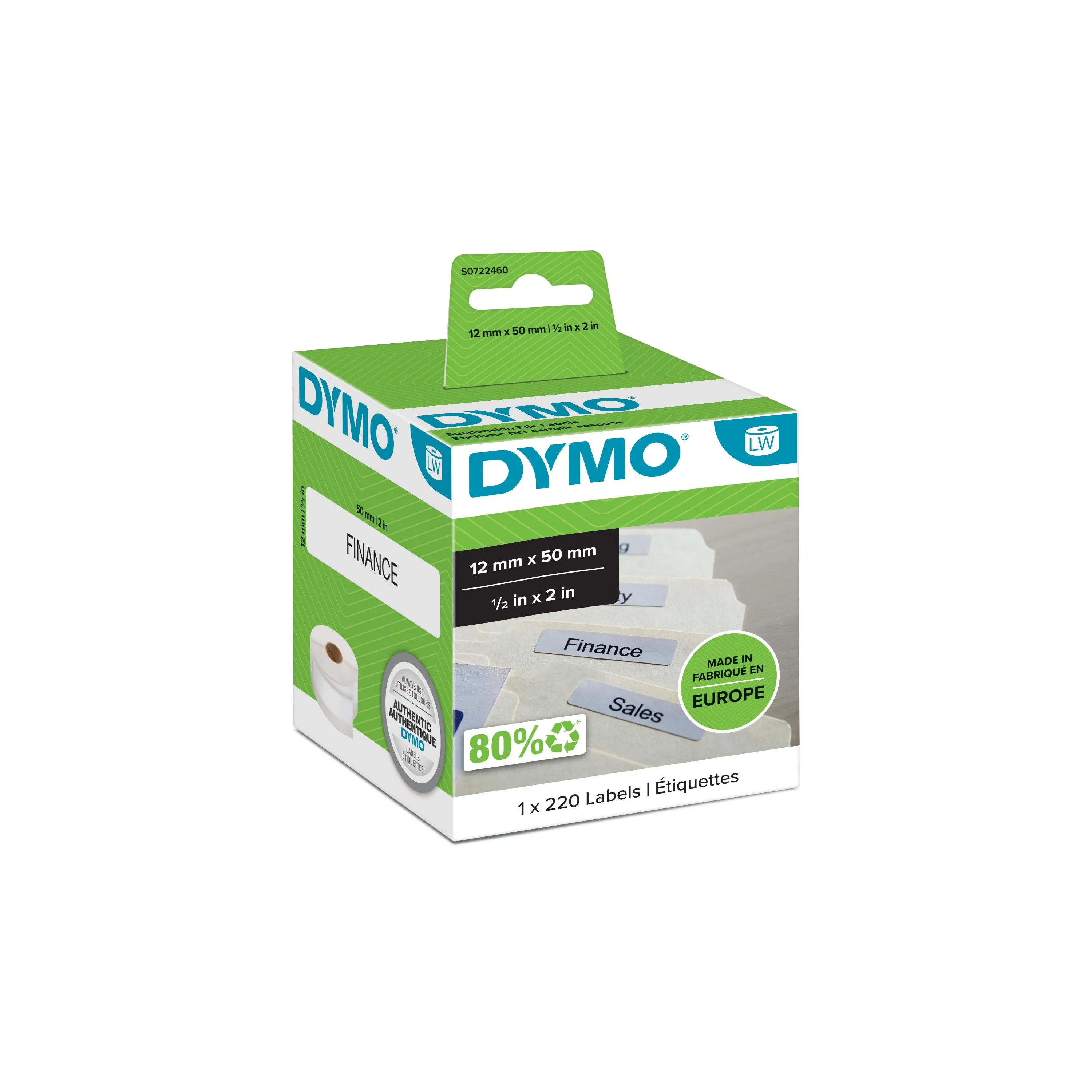 DYMO LabelWriter hängmappsetiketter 50x12mm / 220st