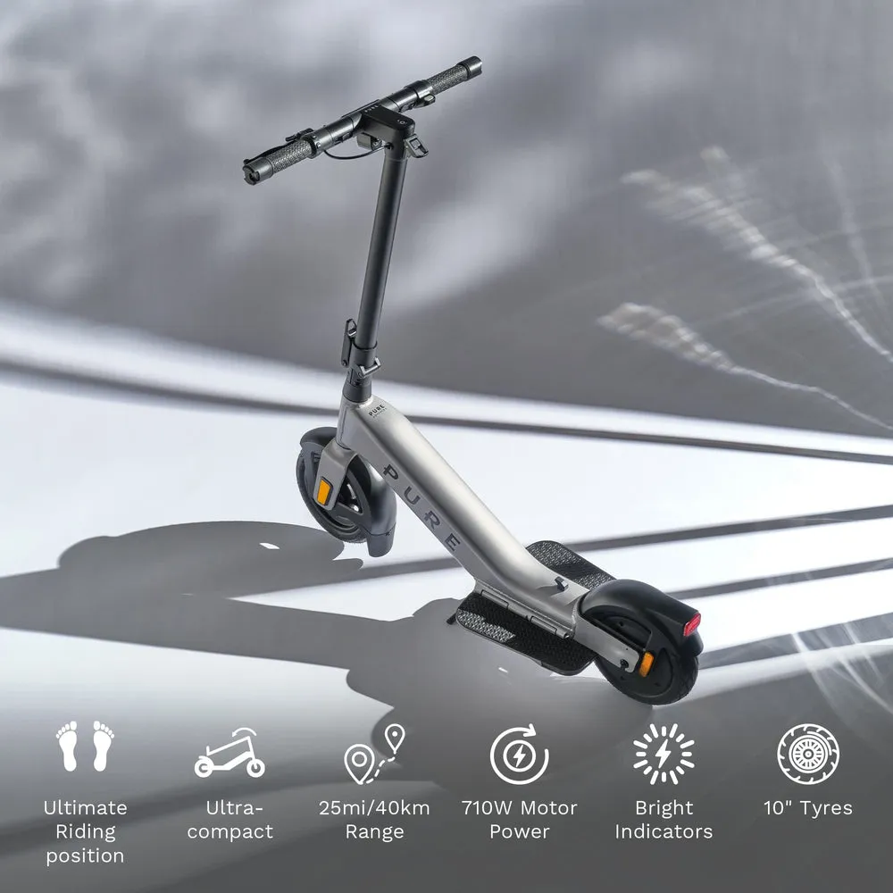 Pure Advance Flex - el-scooter, Platinum SIlver