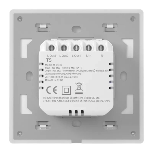 SONOFF TX Ultimate T5-3C-86 - Smart touch wall switch, White