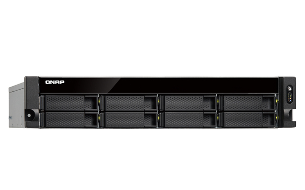 QNAP TS-873U-RP-8G 8-bay rackmount NAS AMD RX-421ND 4-core 2.1GHz up to 3.4GHz 8GB DDR4 RAM (max 64GB) 2 x M.2 22802260 SATA 6Gbs 4x