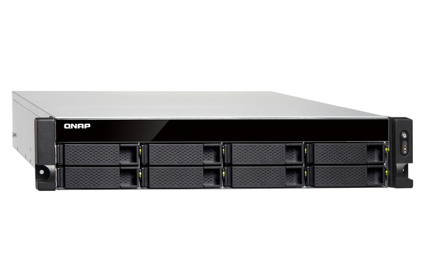 QNAP TS-873U-RP-8G 8-bay rackmount NAS AMD RX-421ND 4-core 2.1GHz up to 3.4GHz 8GB DDR4 RAM (max 64GB) 2 x M.2 22802260 SATA 6Gbs 4x