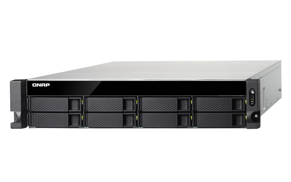 QNAP TS-873U-RP-8G 8-bay rackmount NAS AMD RX-421ND 4-core 2.1GHz up to 3.4GHz 8GB DDR4 RAM (max 64GB) 2 x M.2 22802260 SATA 6Gbs 4x