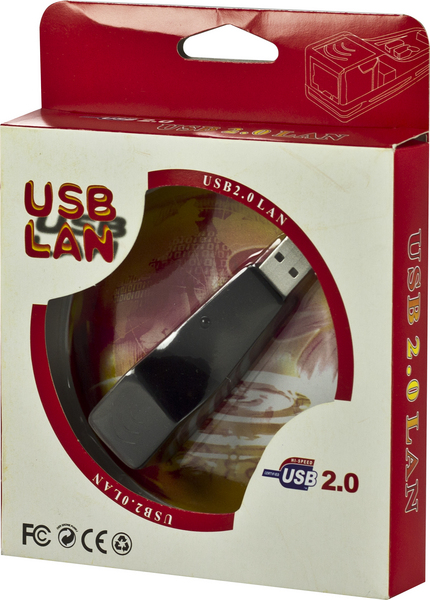 DELTACO USB 2.0 -verkkokortti, 10/100Mbps Ethernet, 1xRJ45, musta