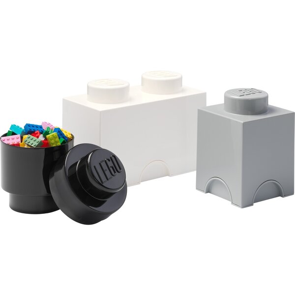 Room Copenhagen LEGO memory block multi pack 3 pieces, storage box (grey, size S)