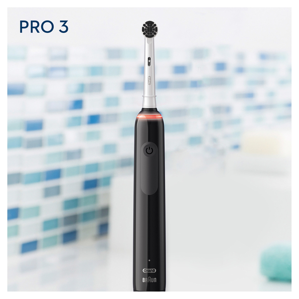 ORAL-B S&Auml;HK&Ouml;HAMMASHARJA PRO3 PRO3000 BLACK. Pro 3 -s&auml;hk&ouml;hammasharjan sulavalinjainen varsi auttaa sinua harjaamaan hammasl&auml;&auml;k&auml;reiden suosittelemalla tavalla. Ha