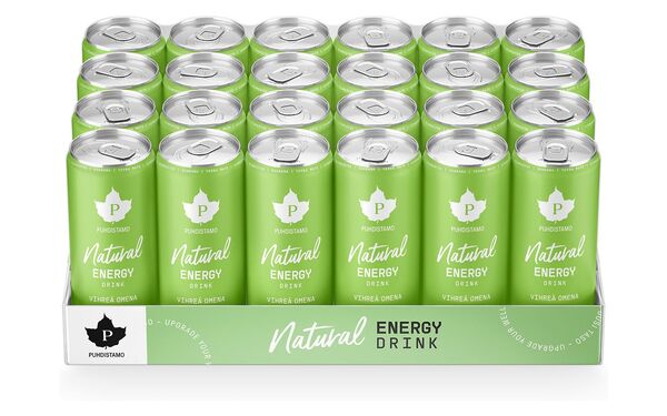 Puhdistamo Natural Energy Drink Vihre&auml; omena - 330 ml 24-pack