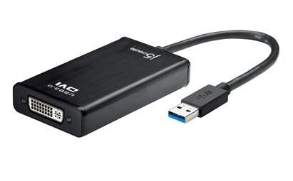 j5 create JUA330U, USB 3.0 - DVI-sovitin, DVI/HDMI/VGA, musta