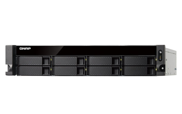 QNAP TS-873U-RP-8G 8-bay rackmount NAS AMD RX-421ND 4-core 2.1GHz up to 3.4GHz 8GB DDR4 RAM (max 64GB) 2 x M.2 22802260 SATA 6Gbs 4x