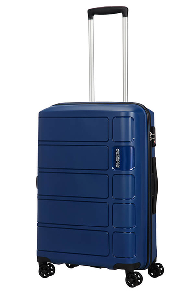 American Tourister Spinner (4 wheels) 55cm -matkalaukku, sininen