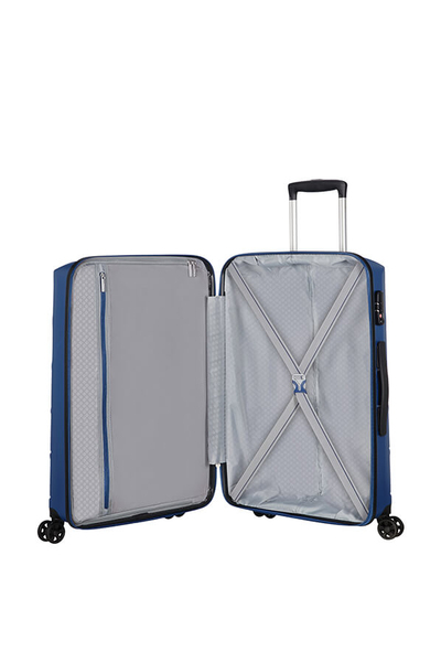 American Tourister Spinner (4 wheels) 55cm -matkalaukku, sininen