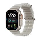 Apple Watch Ultra 4 49 mm titanboett naturlig med havsband genomlyst gr&aring;