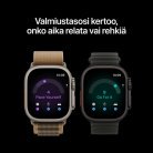 Apple Watch Ultra 4 49 mm titanboett naturlig med havsband genomlyst gr&aring;
