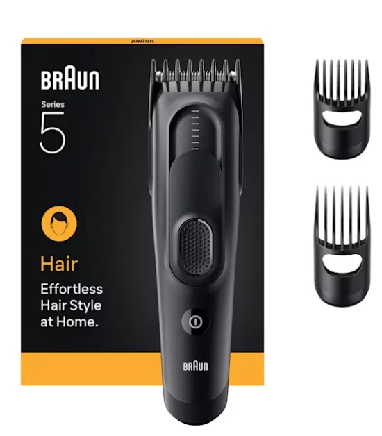 Braun Series 5 HC5530, johdoton, ladattava, pest&auml;v&auml; -hiustenleikkuukone, Matt Black