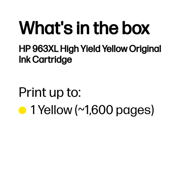 HP 963XL High Yield Yellow Ori Ink Cartr