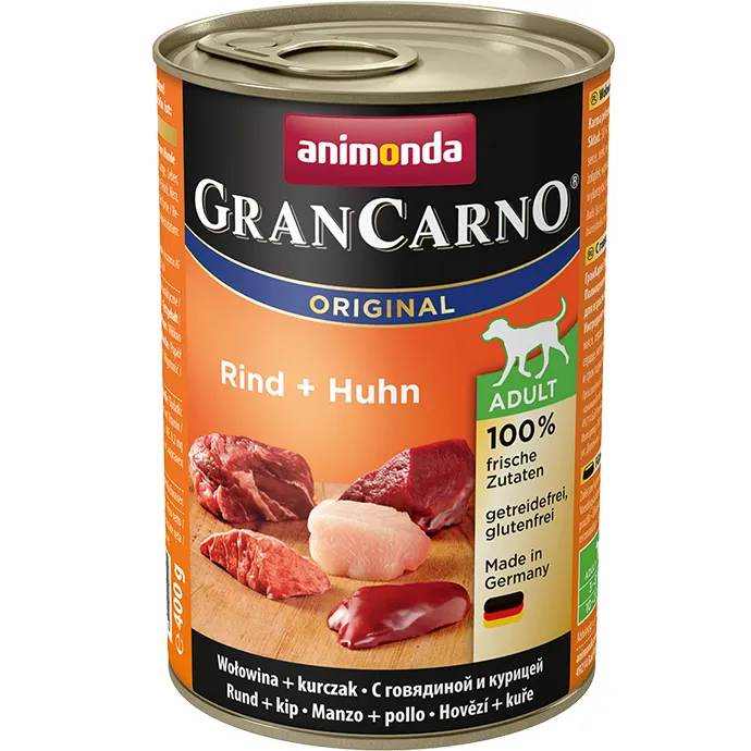 Animonda GranCarno Adult Beef + Chicken, Wet food for dogs, 400g