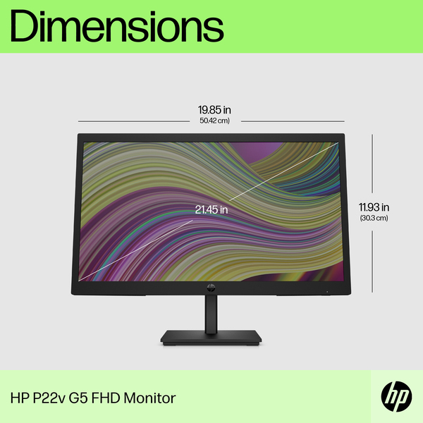 HP P22v G5 FHD Monitor EMEA - INTL English Loc &iquest;&iquest;&iquest; Euro plug