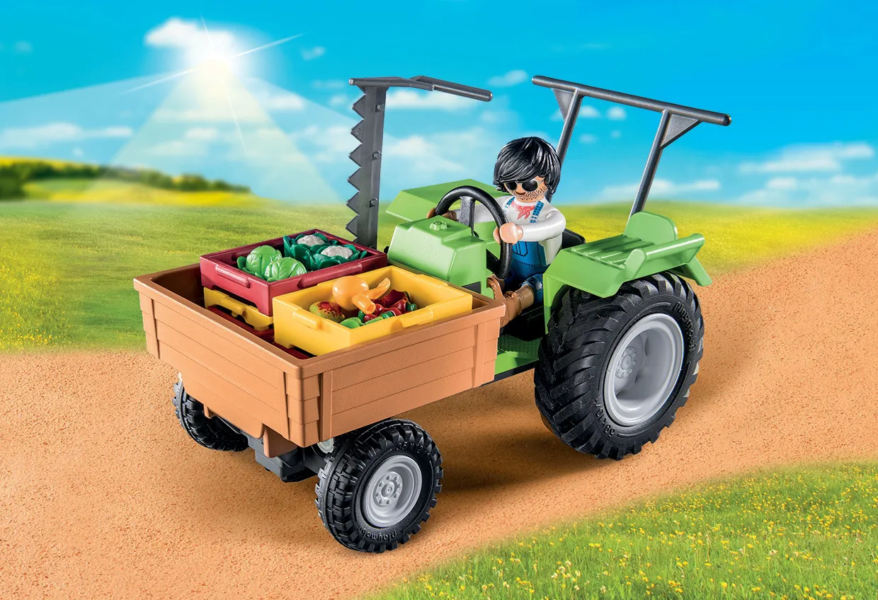 PLAYMOBIL 71249 tractor with trailer, construction toy