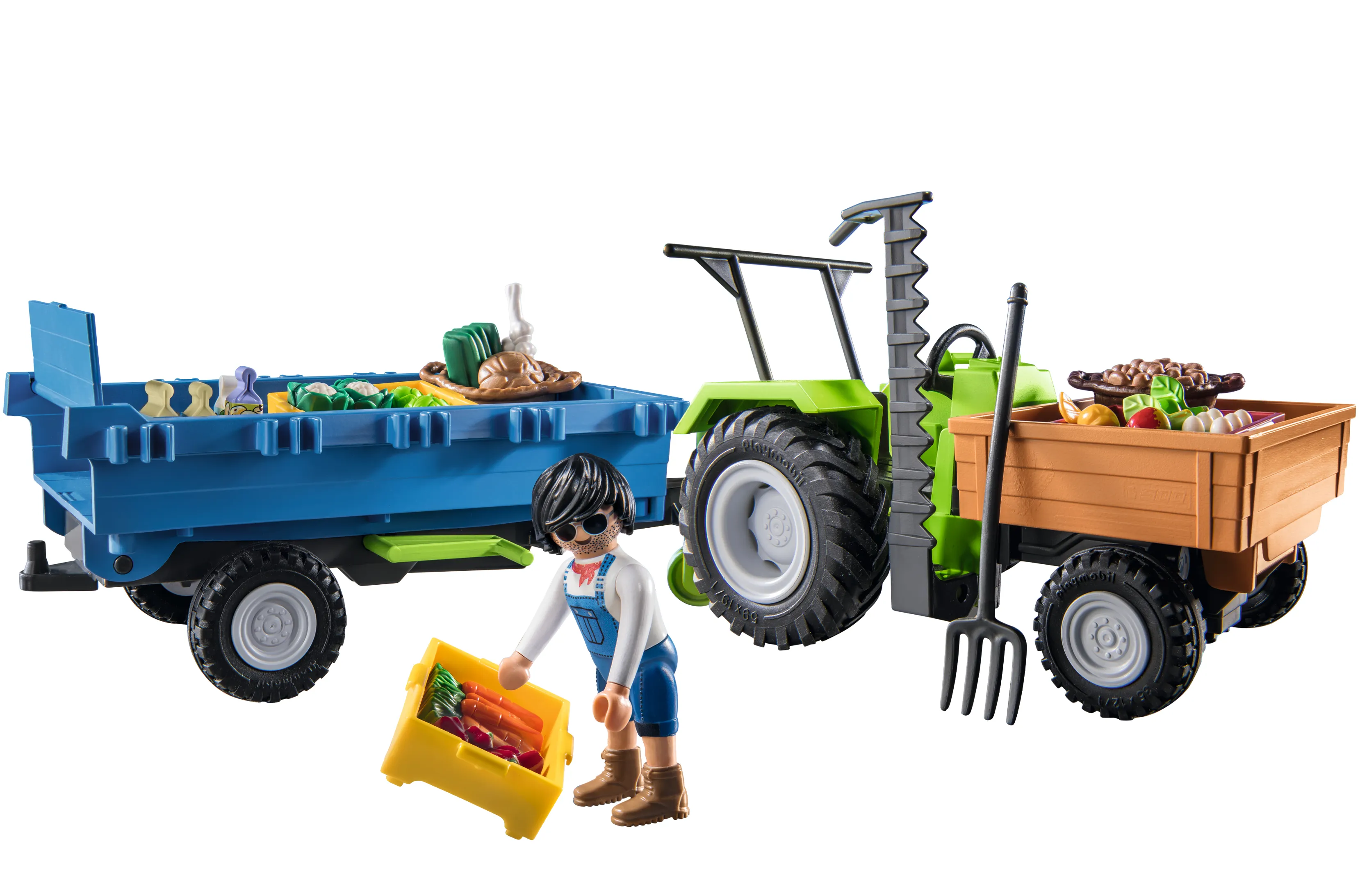 PLAYMOBIL 71249 tractor with trailer, construction toy