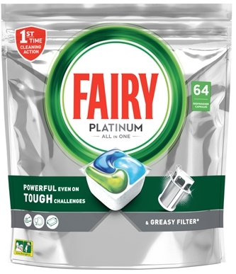 Fairy Platinum 64 Tablets All in One -Dishwasher Tablets