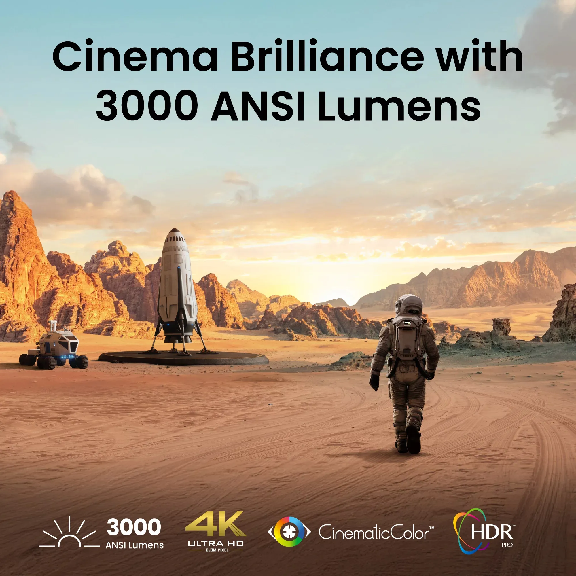 BenQ TK705i Google TV DLP 4K UHD 3000 ANSI lm -LED-projektori, harmaa