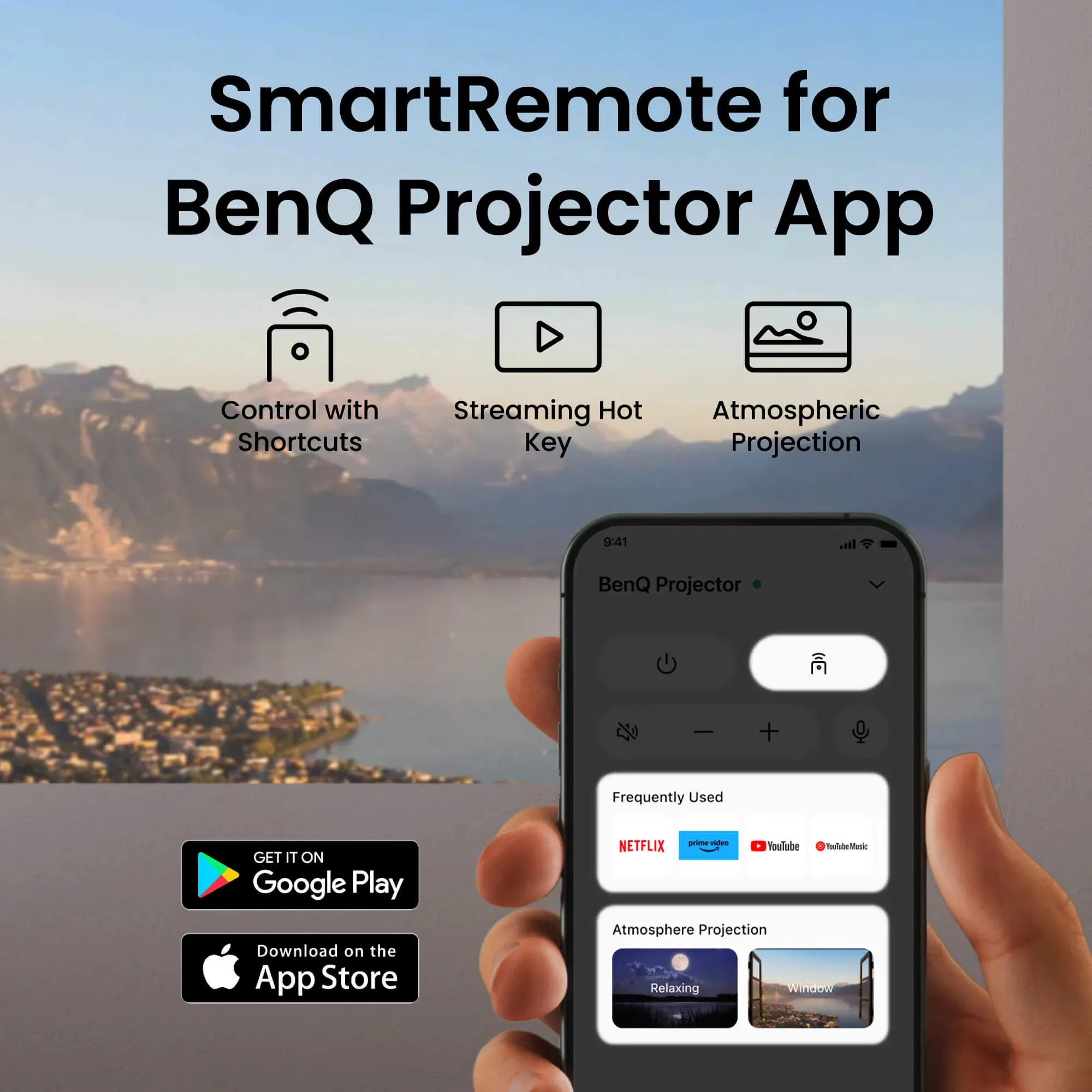 BenQ TK705i Google TV DLP 4K UHD 3000 ANSI lm -LED-projektori, harmaa