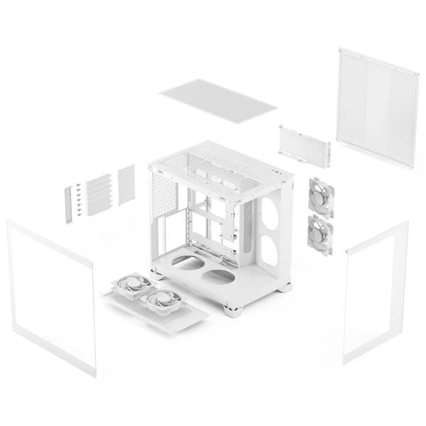 Fractal Design Pop 2 Vision Midi-Tower Case with RGB lighting and window, White RGB