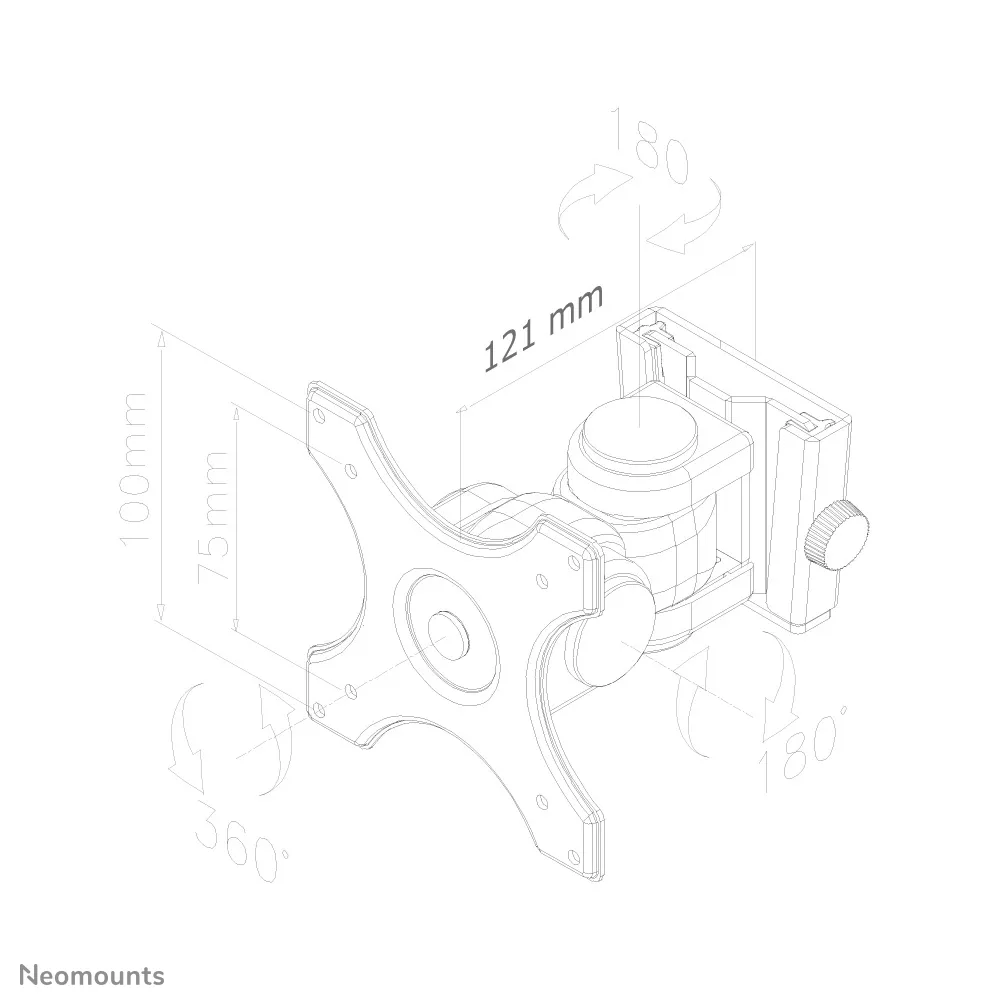 NEOMOUNTS BY NEWSTAR FLAT SCREEN WALL MOUNT, -väggfäste, svart, 10"-30", 12kg