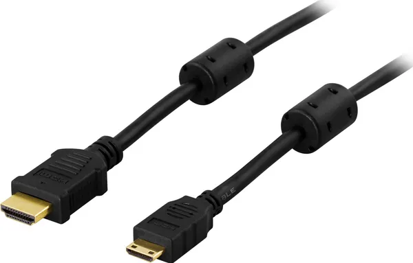 Deltaco HDMI – Mini-HDMI 1.4 cable, with Ethernet, 3 m, Black