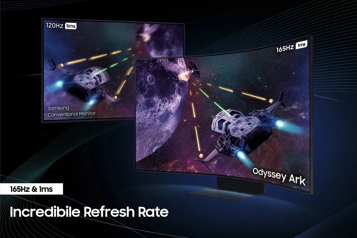 Samsung 55&quot; Odyssey ARK 4K UHD, Mini LED -kaareva pelin&auml;ytt&ouml;