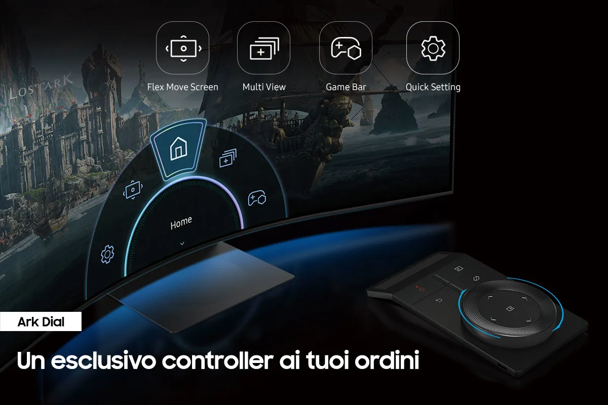 Samsung 55&quot; Odyssey ARK 4K UHD, Mini LED -kaareva pelin&auml;ytt&ouml;