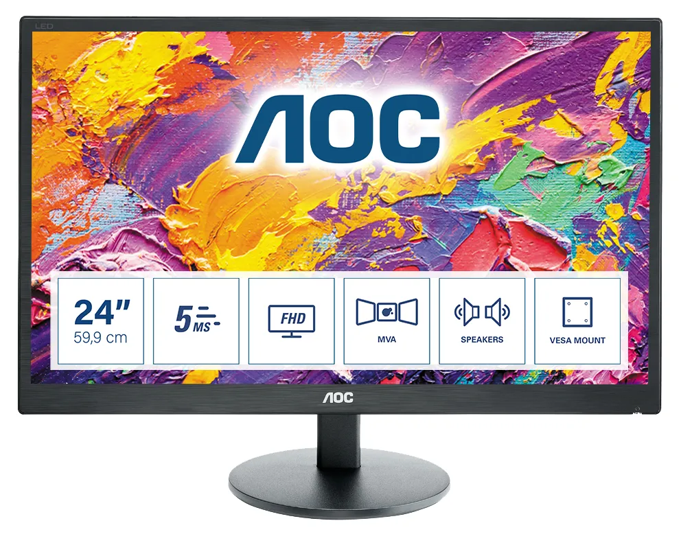 AOC 23.6" M2470SWH, Full HD, VA -n&auml;ytt&ouml;