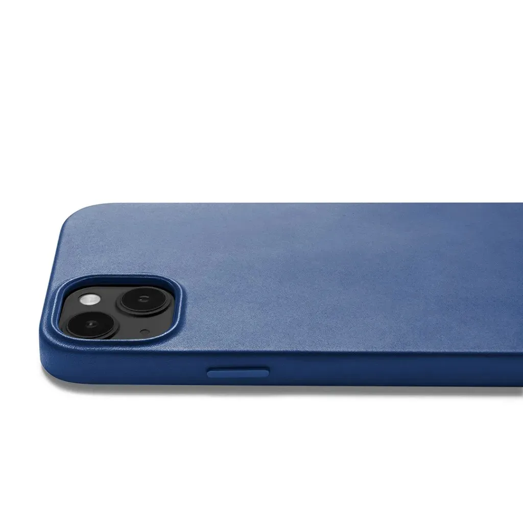 Mujjo Full Leather Case, iPhone 14 Plus, MagSafe - Case, Blue