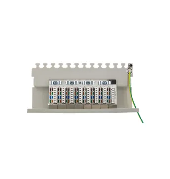 DELTACO kytkentäpaneeli, 8xRJ45, Cat6a, seinäasennus, 10Gbps, harmaa